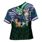 Custom New Zealand Warriors Cross Shoulder Shirt Maori Warrior Polynesia Islander Rugby Mascot