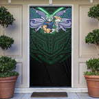 Custom New Zealand Warriors Door Cover Maori Warrior Polynesia Islander Rugby Mascot