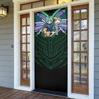 Custom New Zealand Warriors Door Cover Maori Warrior Polynesia Islander Rugby Mascot