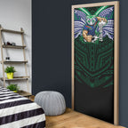 Custom New Zealand Warriors Door Cover Maori Warrior Polynesia Islander Rugby Mascot
