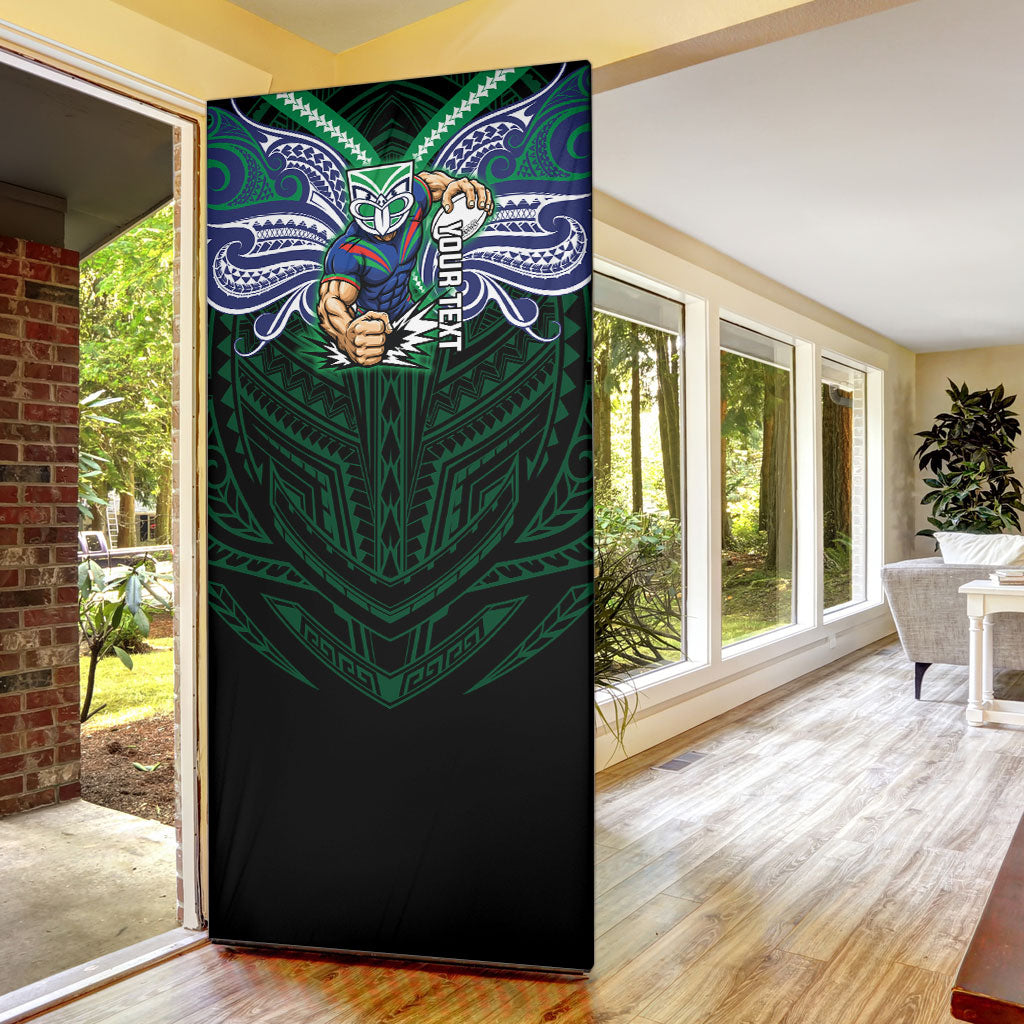 Custom New Zealand Warriors Door Cover Maori Warrior Polynesia Islander Rugby Mascot
