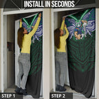 Custom New Zealand Warriors Door Cover Maori Warrior Polynesia Islander Rugby Mascot