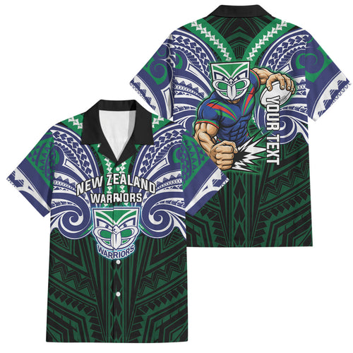 Custom New Zealand Warriors Family Matching Tank Maxi Dress and Hawaiian Shirt Maori Warrior Polynesia Islander Rugby Mascot