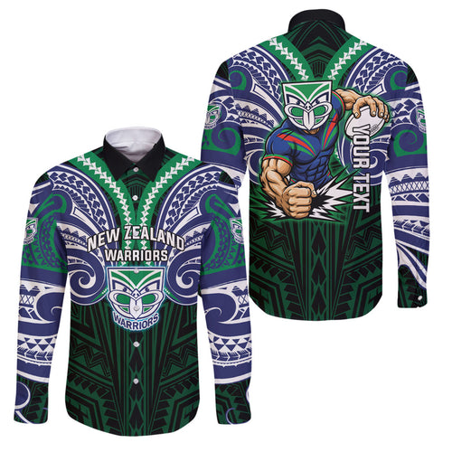 Custom New Zealand Warriors Family Matching Tank Maxi Dress and Hawaiian Shirt Maori Warrior Polynesia Islander Rugby Mascot