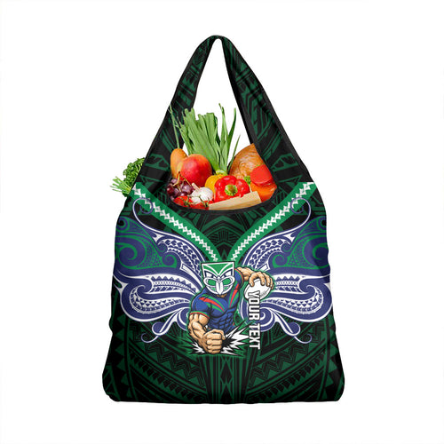 Custom New Zealand Warriors Grocery Bag Maori Warrior Polynesia Islander Rugby Mascot