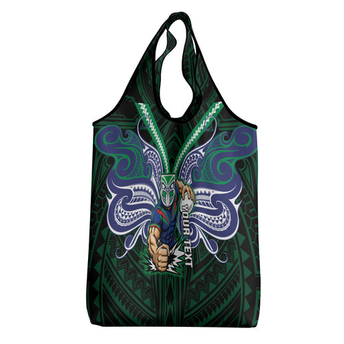 Custom New Zealand Warriors Grocery Bag Maori Warrior Polynesia Islander Rugby Mascot