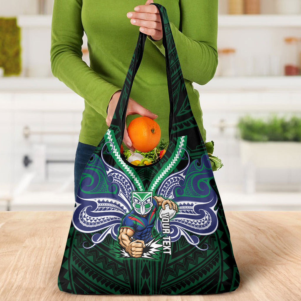 Custom New Zealand Warriors Grocery Bag Maori Warrior Polynesia Islander Rugby Mascot