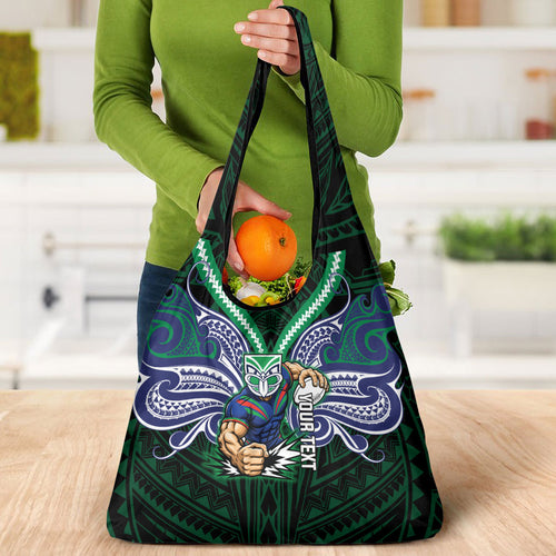 Custom New Zealand Warriors Grocery Bag Maori Warrior Polynesia Islander Rugby Mascot