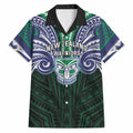 Custom New Zealand Warriors Hawaiian Shirt Maori Warrior Polynesia Islander Rugby Mascot