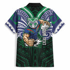 Custom New Zealand Warriors Hawaiian Shirt Maori Warrior Polynesia Islander Rugby Mascot