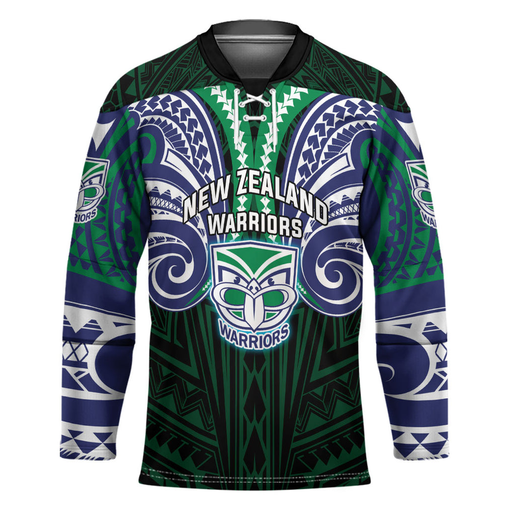 Custom New Zealand Warriors Hockey Jersey Maori Warrior Polynesia Islander Rugby Mascot