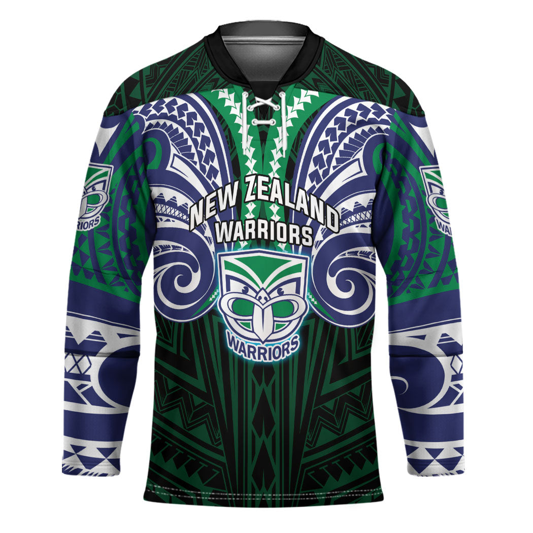 Custom New Zealand Warriors Hockey Jersey Maori Warrior Polynesia Islander Rugby Mascot
