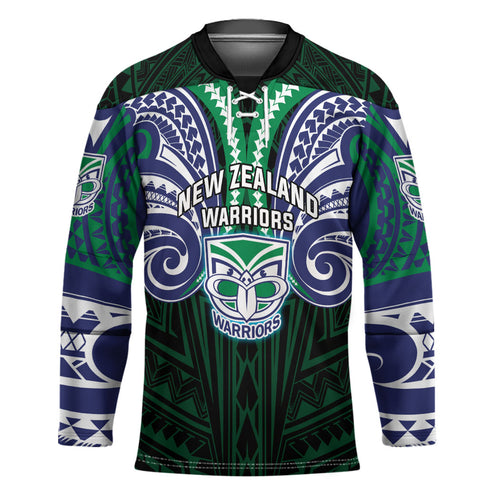 Custom New Zealand Warriors Hockey Jersey Maori Warrior Polynesia Islander Rugby Mascot