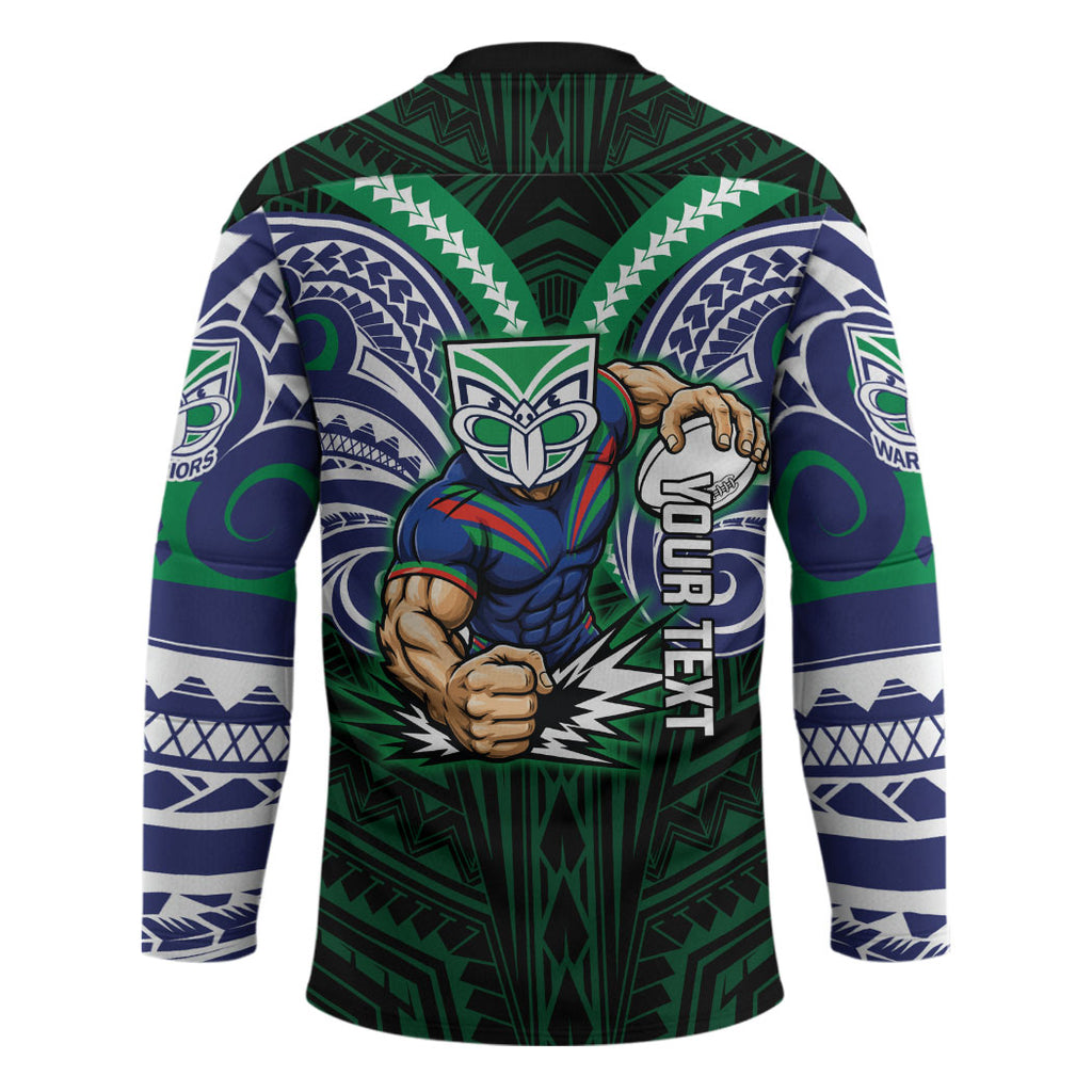 Custom New Zealand Warriors Hockey Jersey Maori Warrior Polynesia Islander Rugby Mascot