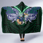 Custom New Zealand Warriors Hooded Blanket Maori Warrior Polynesia Islander Rugby Mascot