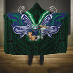 Custom New Zealand Warriors Hooded Blanket Maori Warrior Polynesia Islander Rugby Mascot