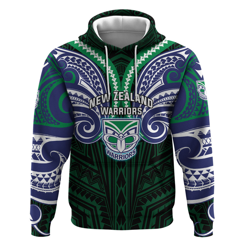 Custom New Zealand Warriors Hoodie Maori Warrior Polynesia Islander Rugby Mascot
