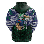 Custom New Zealand Warriors Hoodie Maori Warrior Polynesia Islander Rugby Mascot