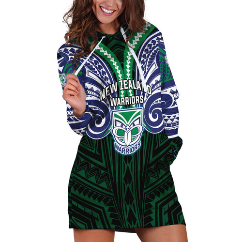 Custom New Zealand Warriors Hoodie Dress Maori Warrior Polynesia Islander Rugby Mascot