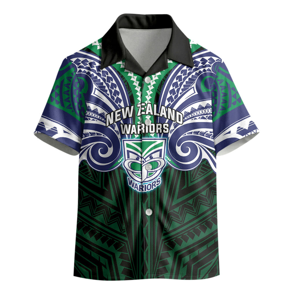 Custom New Zealand Warriors Kid Hawaiian Shirt Maori Warrior Polynesia Islander Rugby Mascot