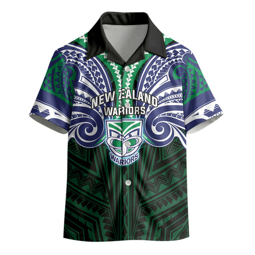 Custom New Zealand Warriors Kid Hawaiian Shirt Maori Warrior Polynesia Islander Rugby Mascot