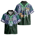 Custom New Zealand Warriors Kid Hawaiian Shirt Maori Warrior Polynesia Islander Rugby Mascot
