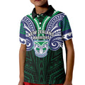 Custom New Zealand Warriors Kid Polo Shirt Maori Warrior Polynesia Islander Rugby Mascot