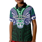 Custom New Zealand Warriors Kid Polo Shirt Maori Warrior Polynesia Islander Rugby Mascot