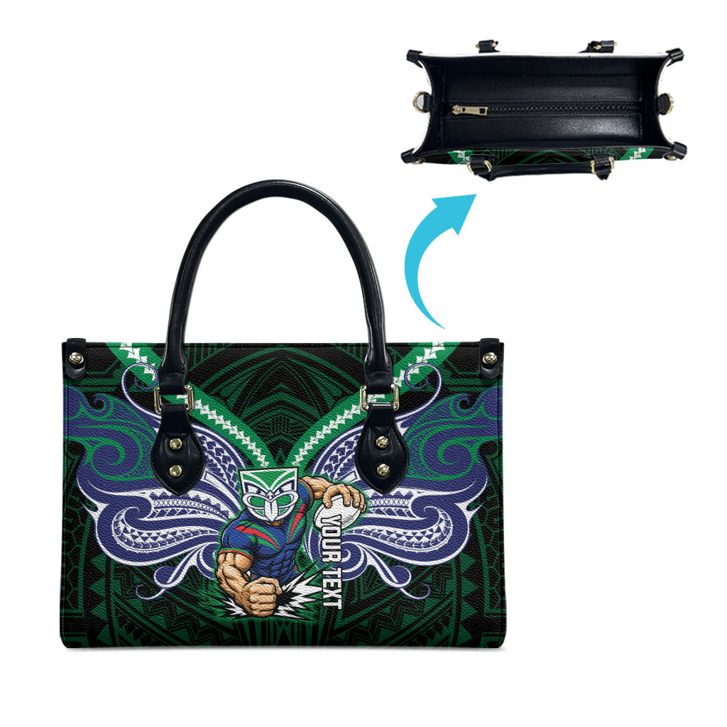 Custom New Zealand Warriors Leather Bag Maori Warrior Polynesia Islander Rugby Mascot