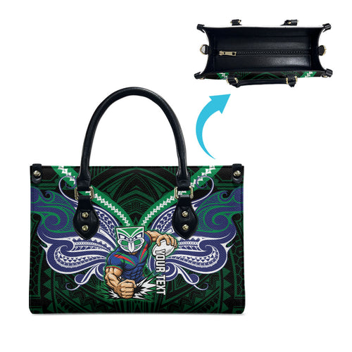 Custom New Zealand Warriors Leather Bag Maori Warrior Polynesia Islander Rugby Mascot
