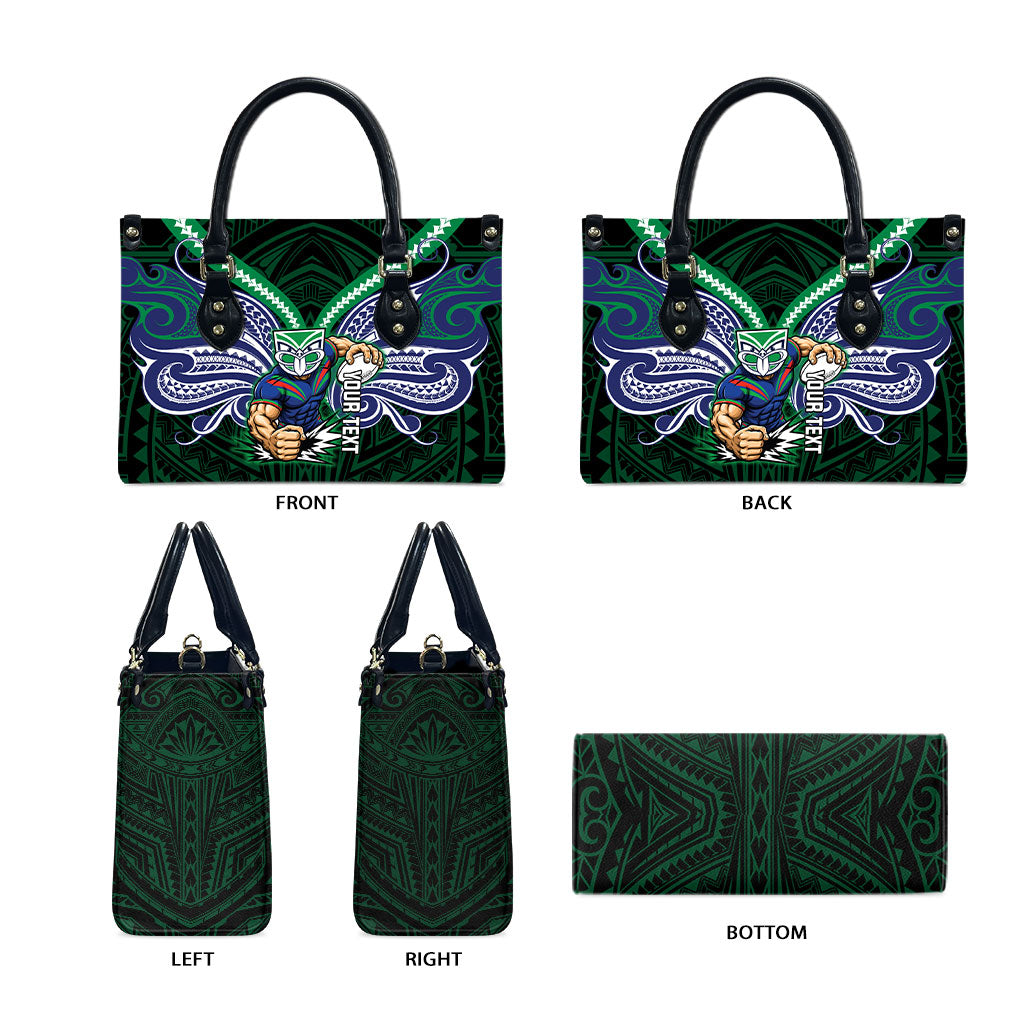 Custom New Zealand Warriors Leather Bag Maori Warrior Polynesia Islander Rugby Mascot