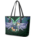 Custom New Zealand Warriors Leather Tote Bag Maori Warrior Polynesia Islander Rugby Mascot