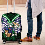 Custom New Zealand Warriors Luggage Cover Maori Warrior Polynesia Islander Rugby Mascot