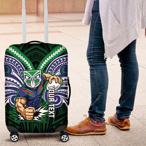 Custom New Zealand Warriors Luggage Cover Maori Warrior Polynesia Islander Rugby Mascot