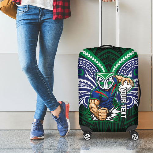 Custom New Zealand Warriors Luggage Cover Maori Warrior Polynesia Islander Rugby Mascot