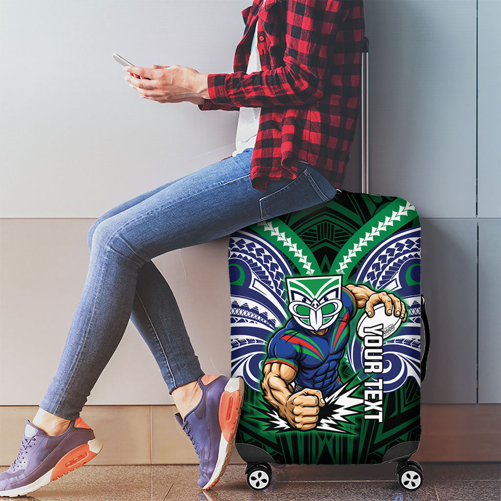 Custom New Zealand Warriors Luggage Cover Maori Warrior Polynesia Islander Rugby Mascot