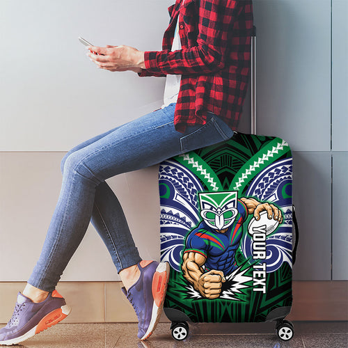 Custom New Zealand Warriors Luggage Cover Maori Warrior Polynesia Islander Rugby Mascot