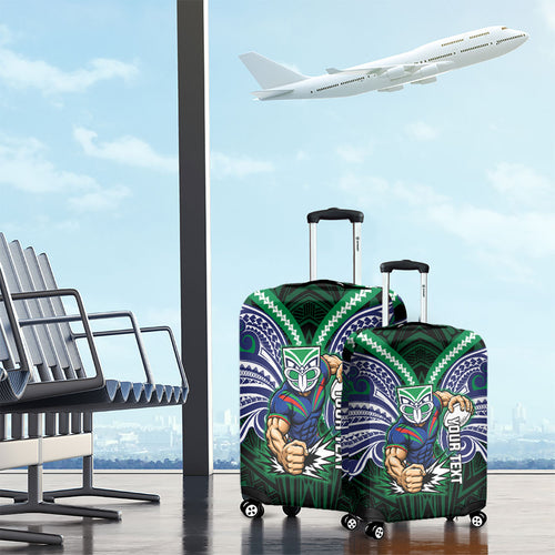 Custom New Zealand Warriors Luggage Cover Maori Warrior Polynesia Islander Rugby Mascot