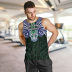 Custom New Zealand Warriors Men Tank Top Maori Warrior Polynesia Islander Rugby Mascot