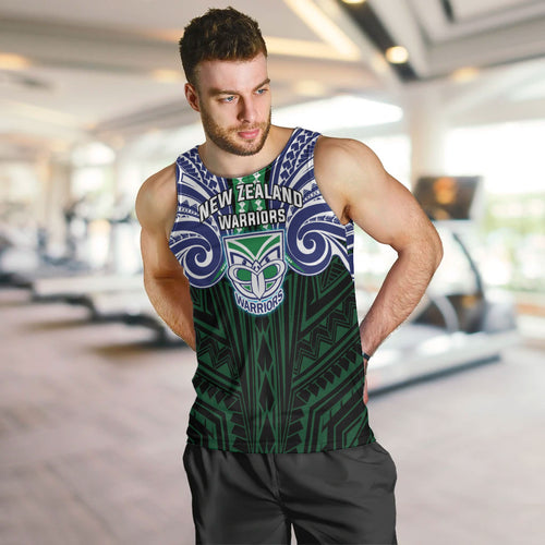 Custom New Zealand Warriors Men Tank Top Maori Warrior Polynesia Islander Rugby Mascot