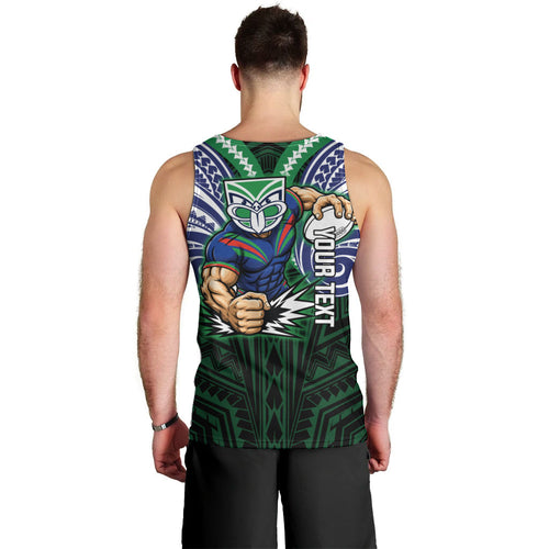Custom New Zealand Warriors Men Tank Top Maori Warrior Polynesia Islander Rugby Mascot