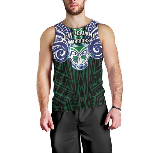 Custom New Zealand Warriors Men Tank Top Maori Warrior Polynesia Islander Rugby Mascot