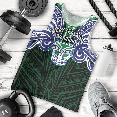 Custom New Zealand Warriors Men Tank Top Maori Warrior Polynesia Islander Rugby Mascot