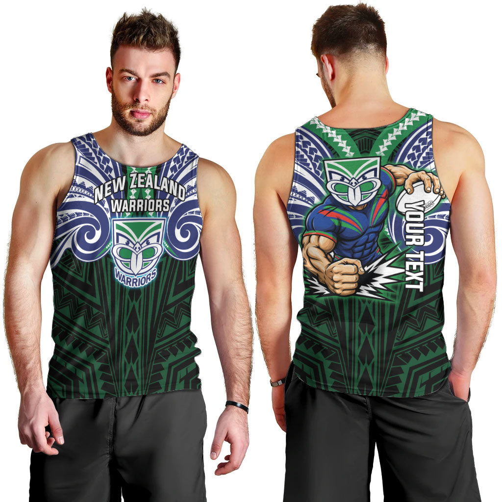 Custom New Zealand Warriors Men Tank Top Maori Warrior Polynesia Islander Rugby Mascot
