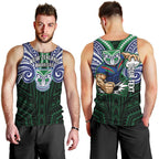 Custom New Zealand Warriors Men Tank Top Maori Warrior Polynesia Islander Rugby Mascot