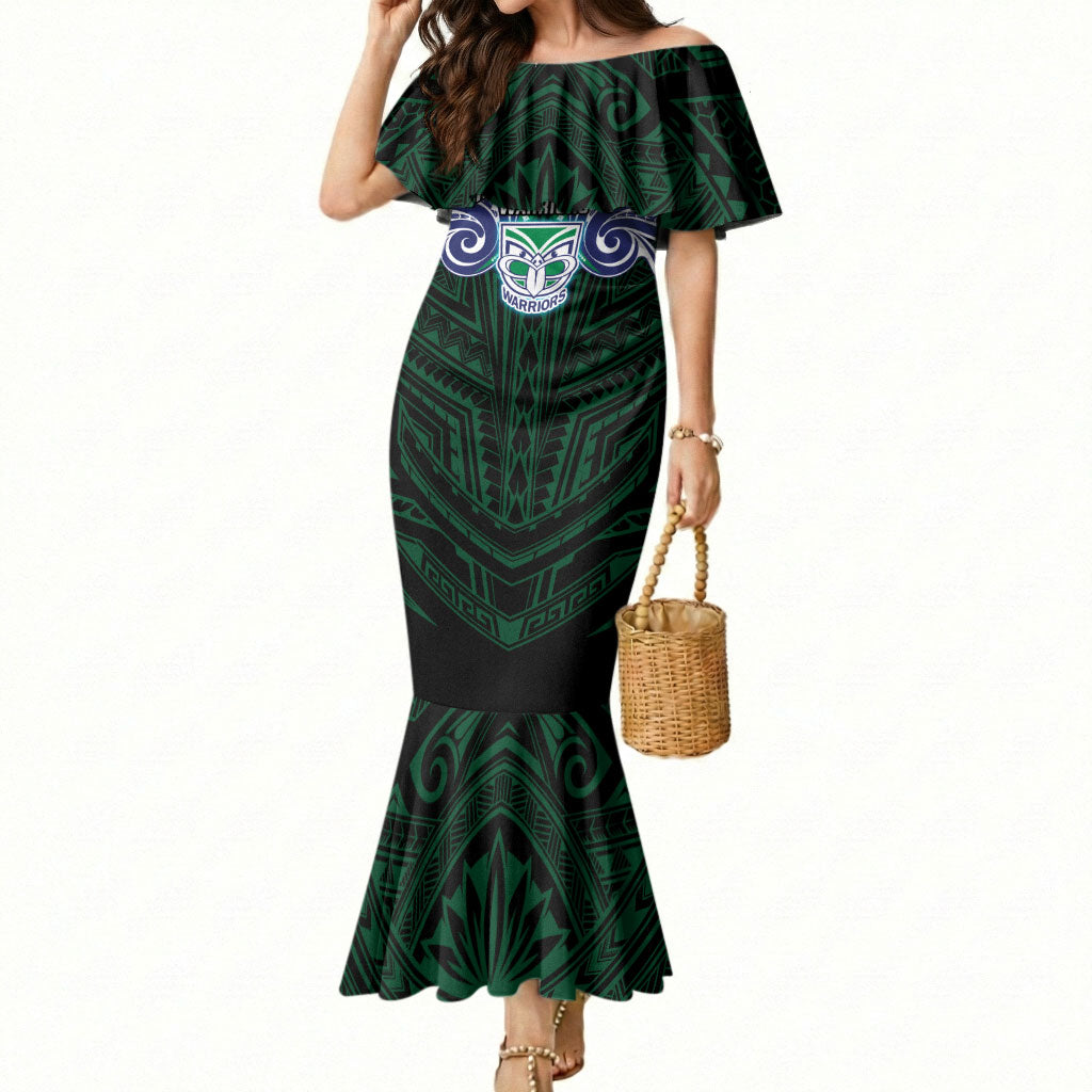 Custom New Zealand Warriors Mermaid Dress Maori Warrior Polynesia Islander Rugby Mascot