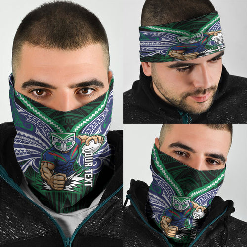 Custom New Zealand Warriors Neck Gaiter Maori Warrior Polynesia Islander Rugby Mascot