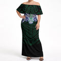Custom New Zealand Warriors Off Shoulder Maxi Dress Maori Warrior Polynesia Islander Rugby Mascot