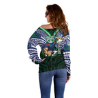 Custom New Zealand Warriors Off Shoulder Sweater Maori Warrior Polynesia Islander Rugby Mascot