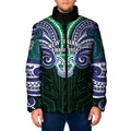 Custom New Zealand Warriors Padded Jacket Maori Warrior Polynesia Islander Rugby Mascot